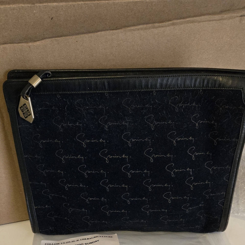 REHAB Givency Suede Logo Pouch